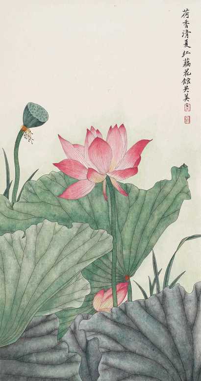 吴美美 荷香图 立轴